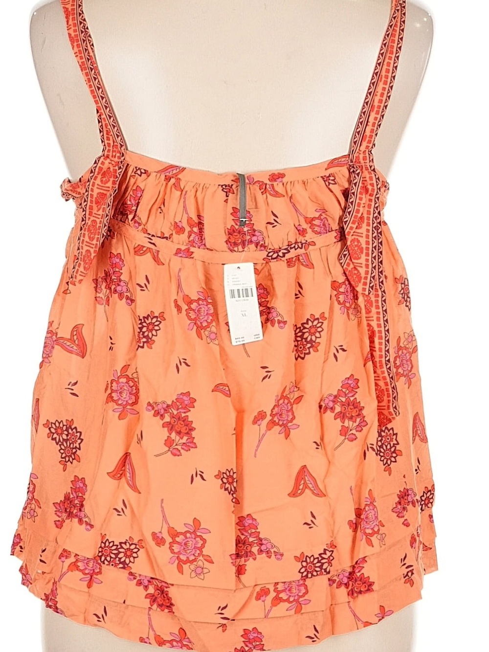 NWT Anthropologie Beachy Breezy Peach Floral Printed Tank - Picture 2 of 4